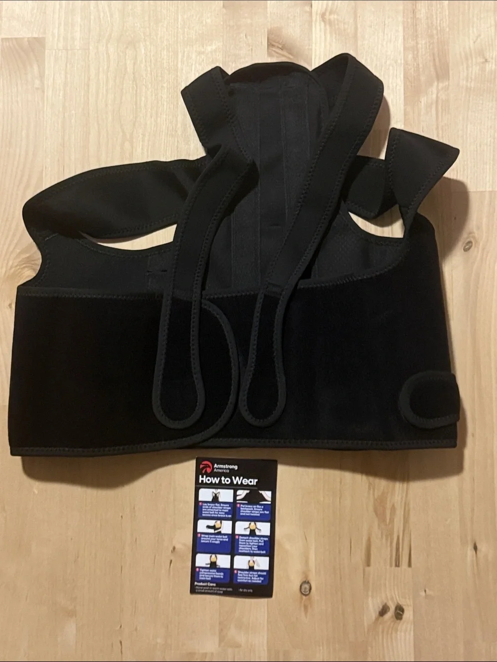 Black Posture Corrector Support Brace